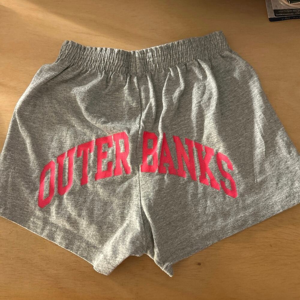 Womens Soffe Athletic Shorts from Outer Banks NC Elastic Waistband Gray Pink Xs